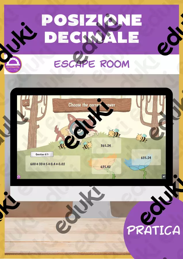 Posizione decimale Escape Room 🇬🇧 Esercizi - Posizione decimale Escape Room 🇬🇧 - Matemaths - Pagina di copertina