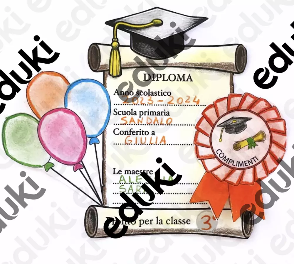 ✨ Pergamena di Diploma di Fine Anno per Scuola Primaria ✨ Esercizi - ✨ Pergamena di Diploma di Fine Anno per Scuola Primaria ✨ - MaestraAlessiaMenteattiva - Pagina di copertina