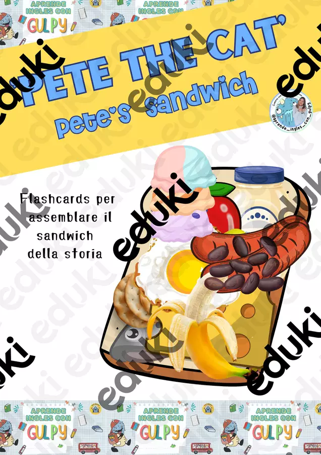Pete's big lunch card game. Gioco di carte Giochi - Pete's big lunch card game. Gioco di carte - aprende_ingles_con_gulpy - Pagina di copertina