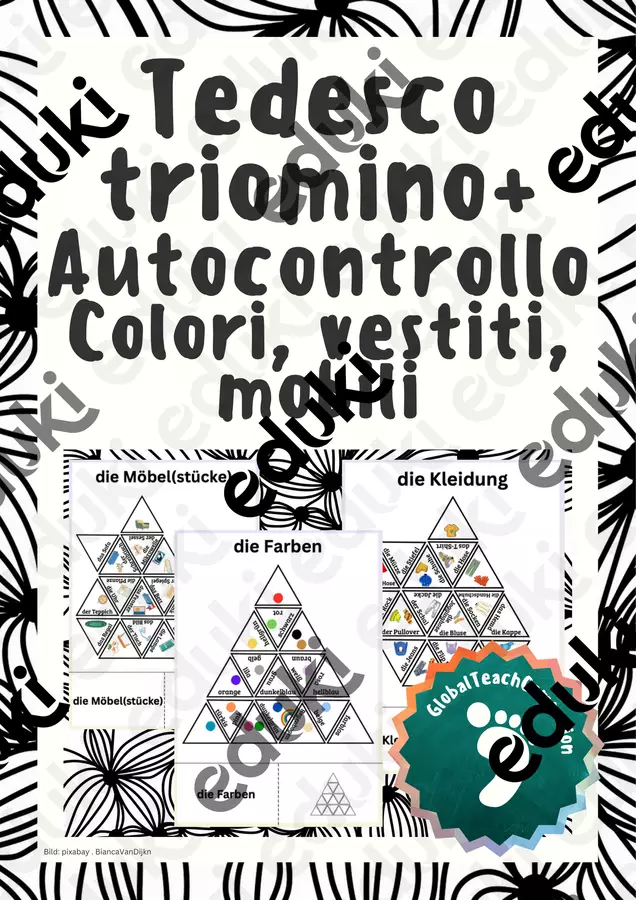Tedesco - triomino+autocontrollo - colori, vestiti, mobili Giochi - Tedesco - triomino+autocontrollo - colori, vestiti, mobili - GlobalTeachCompanion - Pagina di copertina