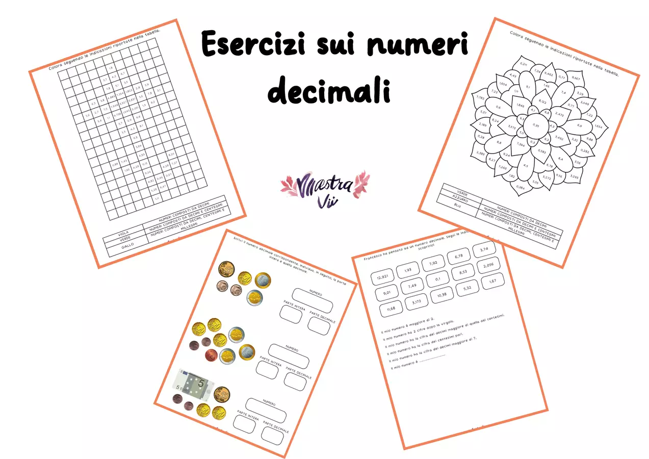 Esercizi sui numeri decimali Esercizi - Esercizi sui numeri decimali - Maestra Vivi - Pagina di copertina