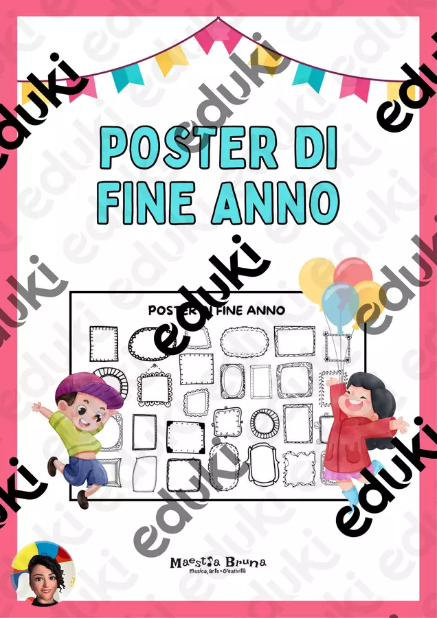Poster di fine anno: i nostri ritratti e i ricordi più belli! Materiale di supporto/inclusione - Poster di fine anno: i nostri ritratti e i ricordi più belli! - Maestra Bruna - Pagina di copertina