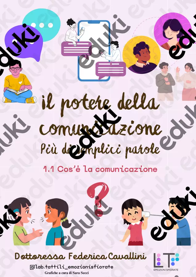 Cos'è la comunicazione? Testo - Cos'è la comunicazione? - Laboratori Tattili - Emozioni Sfiorate - Pagina di copertina