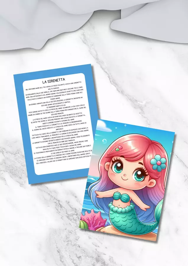 La sirenetta - storia in stampatello maiuscolo Altro tipo di materiale - La sirenetta - storia in stampatello maiuscolo - MilleLibriPerBambini - Pagina di copertina