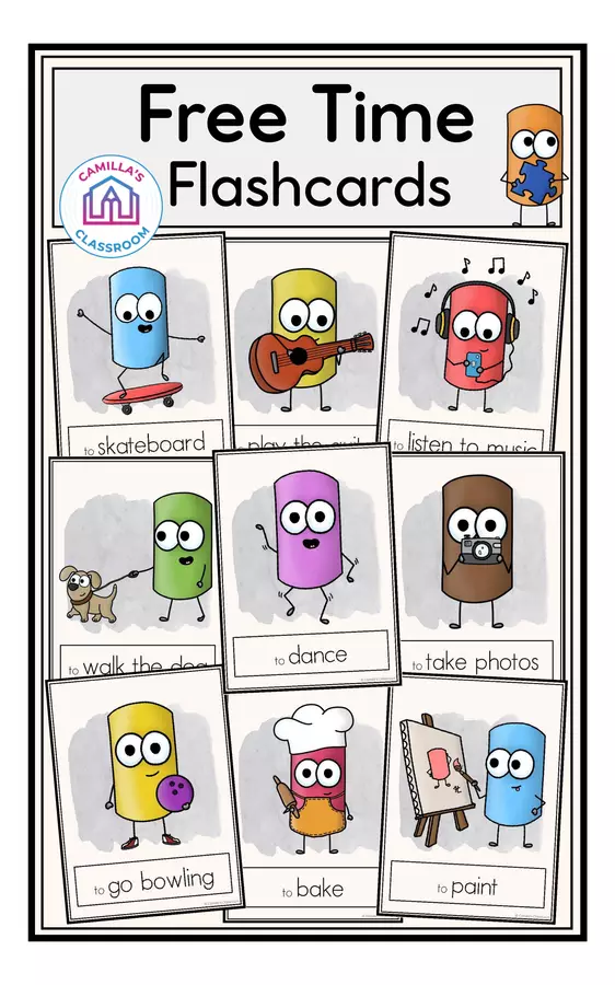 Free Time (Hobbies) - Flashcards (Inglese) Flashcard - Free Time (Hobbies) - Flashcards (Inglese) - Camilla's Classroom - Pagina di copertina