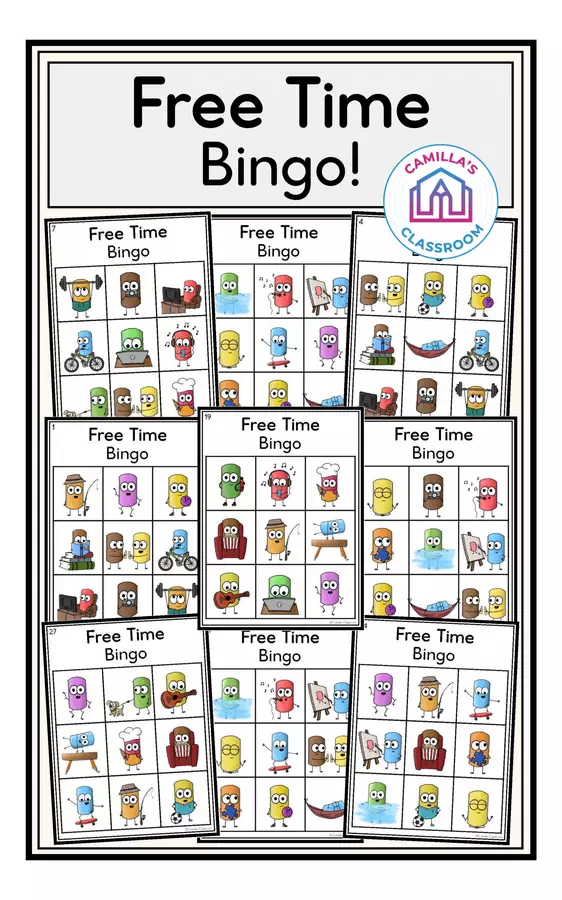 Free Time (Hobbies) - Bingo! Giochi - Free Time (Hobbies) - Bingo! - Camilla's Classroom - Pagina di copertina