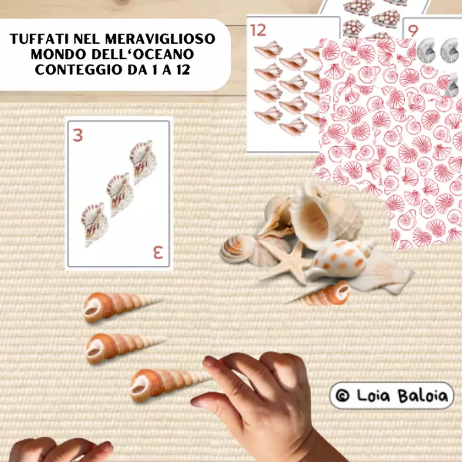 conteggio da 1 a 12 animali marini. Flashcard - conteggio da 1 a 12 animali marini. - Loia Baloia - Pagina di copertina
