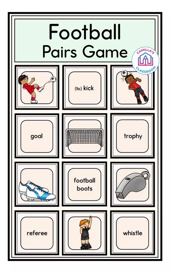 Football - Pairs Game Giochi - Football - Pairs Game - Camilla's Classroom - Pagina di copertina