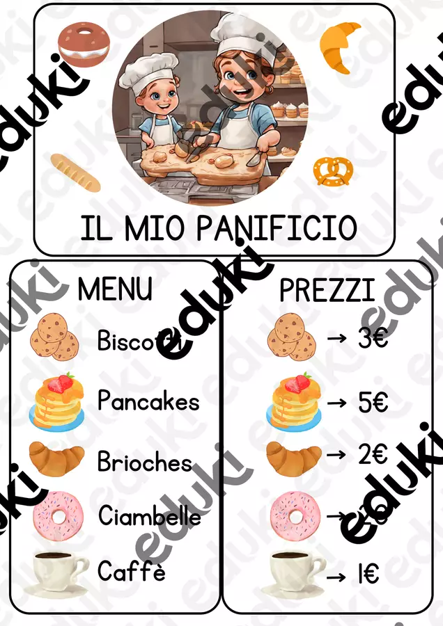Il panificio 🥯🥖🥨 - Gioco simbolico Esercizi - Il panificio 🥯🥖🥨 - Gioco simbolico - Twinmom - Pagina di copertina