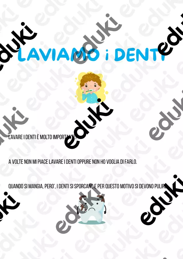 Laviamo i denti (storia sociale) Schede informative - Laviamo i denti (storia sociale) - Manuela Gazzola - Pagina di copertina