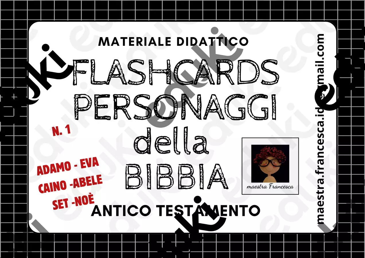 N.1 FLASHCARDS PERSONAGGI DELLA BIBBIA Flashcard - N.1 FLASHCARDS PERSONAGGI DELLA BIBBIA - maestra Francesca IDR - Pagina di copertina