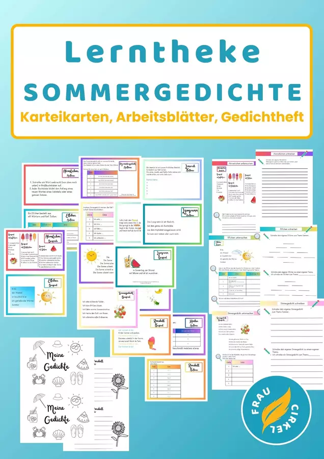 Tedesco Deutsch DaZ Lerntheke Gedichte Sommer Schede informative - Tedesco Deutsch DaZ Lerntheke Gedichte Sommer - Frau Cirkel - Pagina di copertina