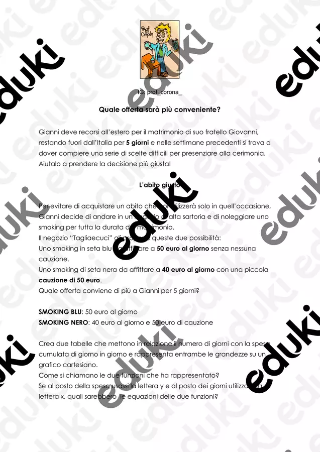 Esercizi di realtà sulle funzioni Programmi scolastici / Materiali per docenti - Esercizi di realtà sulle funzioni - Prof Luca Corona - Pagina di copertina