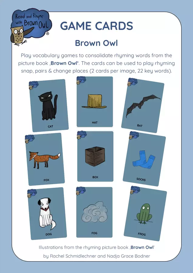 Brown Owl - Rhyming Game cards Giochi - Brown Owl - Rhyming Game cards - Read and Rhyme with Brown Owl - Pagina di copertina