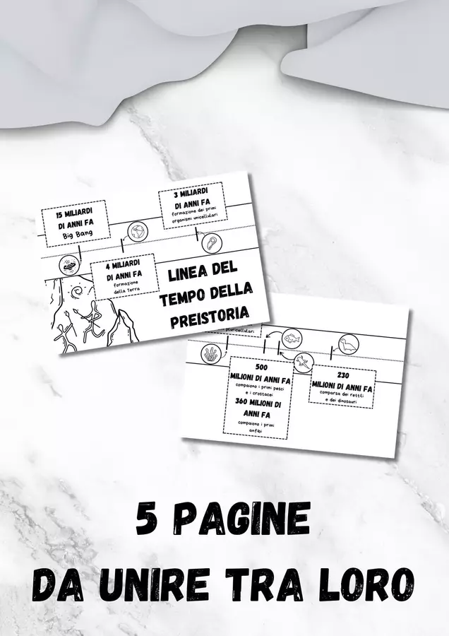Linea del tempo della preistoria da colorare Altro tipo di materiale - Linea del tempo della preistoria da colorare - MilleLibriPerBambini - Pagina di copertina