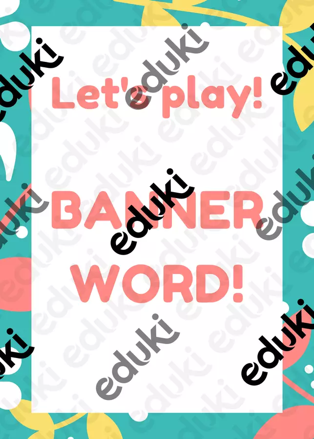Giochiamo a "Banner Word"! Flashcard - Giochiamo a "Banner Word"! - Profe in English - Pagina di copertina