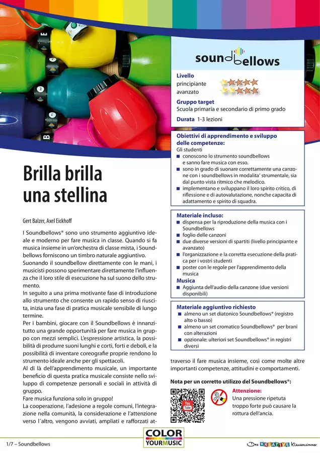 Brilla brilla una stellina - Accompagnamento con Soundbellows Audio - Brilla brilla una stellina - Accompagnamento con Soundbellows - Das kreative Klassenzimmer (La classe creativa) - Pagina di copertina
