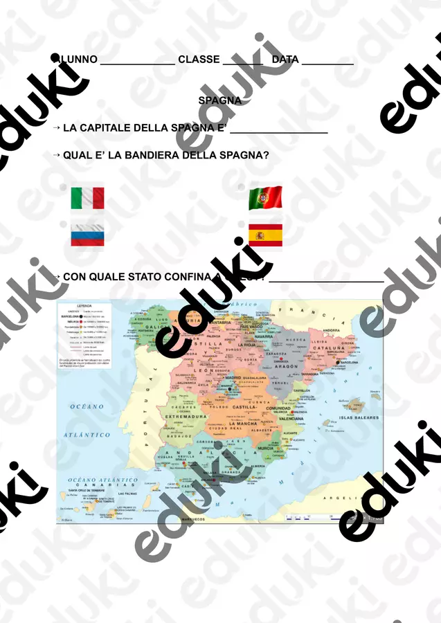 VERIFICA GEOGRAFIA SPAGNA E PORTOGALLO Compiti in classe/Test - VERIFICA GEOGRAFIA SPAGNA E PORTOGALLO - Arte&Sostegno - Pagina di copertina
