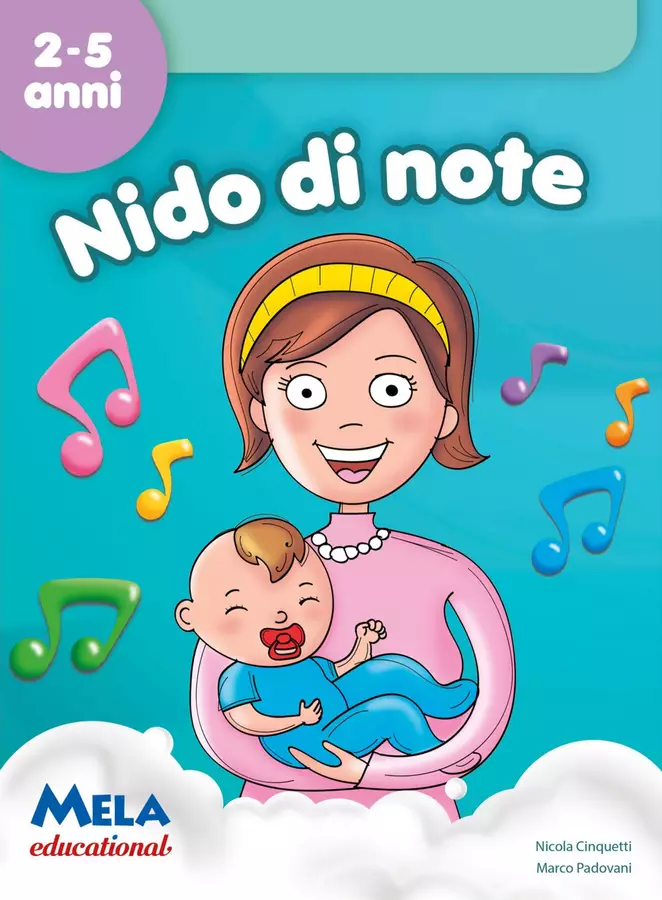 NIDO DI NOTE libro con canzoni Giochi - NIDO DI NOTE libro con canzoni - Mela educational - Pagina di copertina