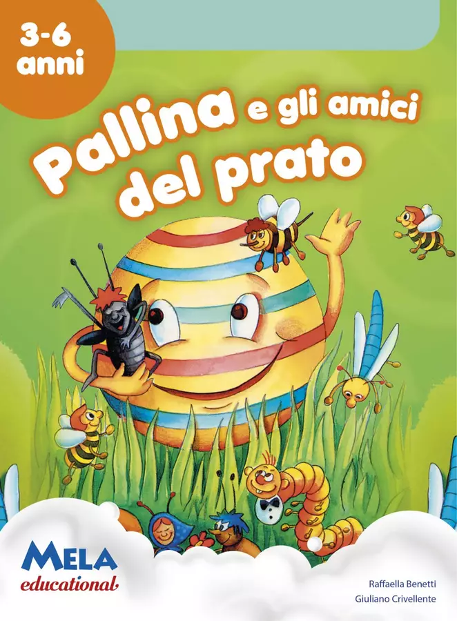 PALLINA E GLI AMICI DEL PRATO libro con canzoni Esperimenti - PALLINA E GLI AMICI DEL PRATO libro con canzoni - Mela educational - Pagina di copertina