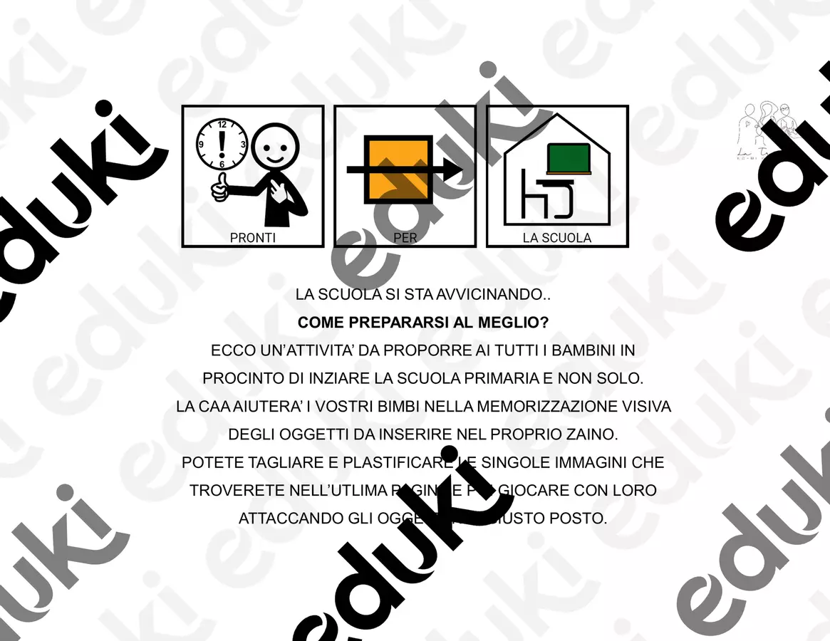 PRONTI PER LA SCUOLA CAA OK Flashcard - PRONTI PER LA SCUOLA CAA OK - la_treccia_di_noemi - Pagina di copertina