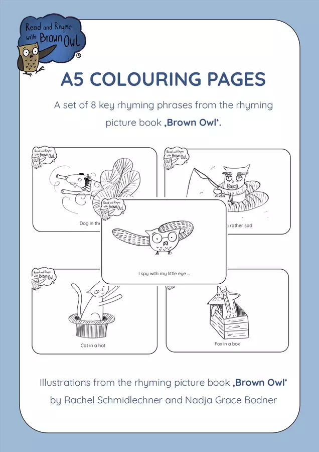 Brown Owl - A5 COLOURING RHYMING SENTENCES Flashcard - Brown Owl - A5 COLOURING RHYMING SENTENCES - Read and Rhyme with Brown Owl - Pagina di copertina