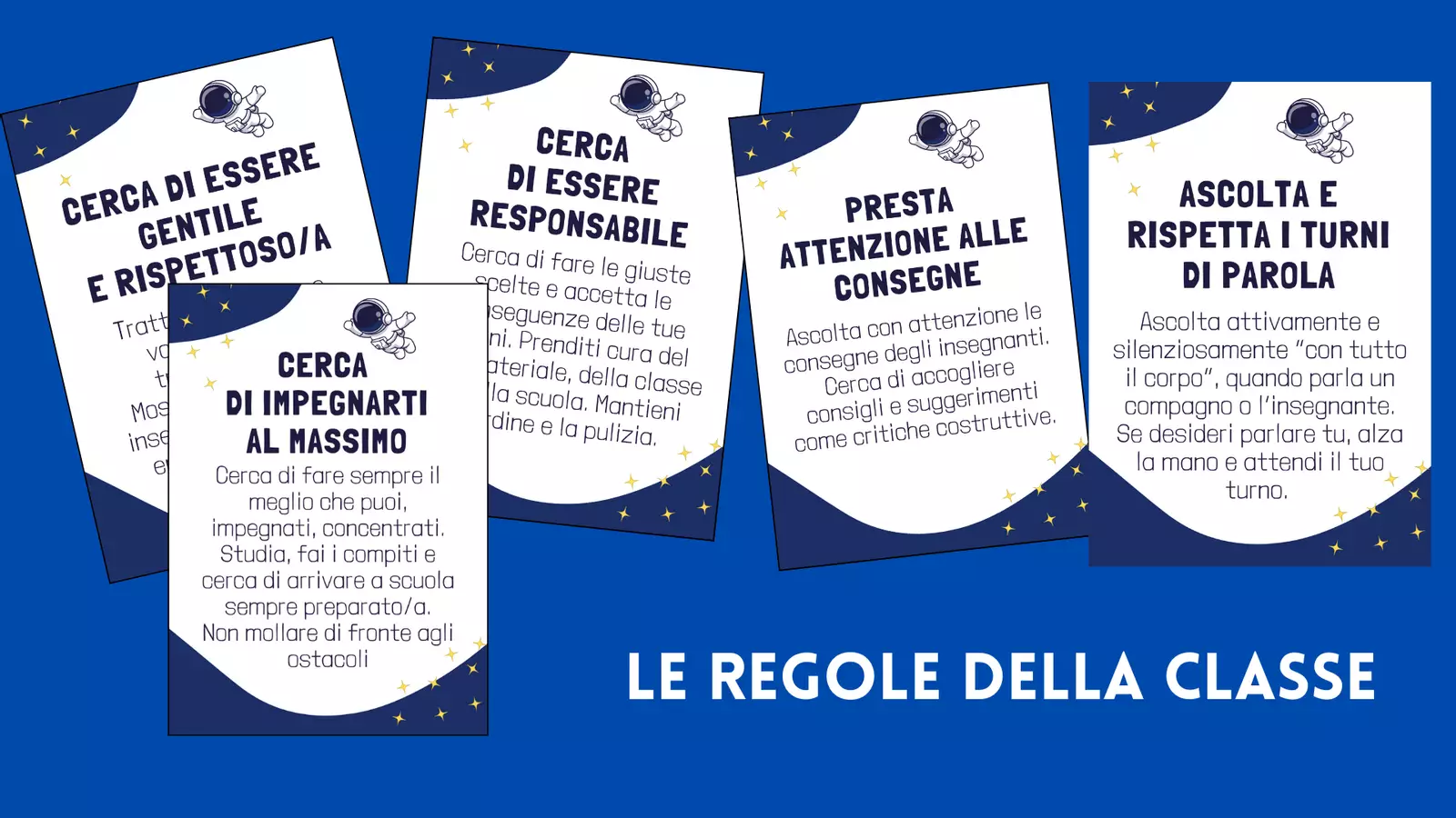 Regole della classe (tema spazio) Poster - Regole della classe (tema spazio) - Maestra Sara - Teaching in high gear - Pagina di copertina