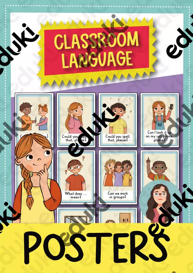Classroom Language / Classroom Phrases Posters (Inglese) Materiale di supporto/inclusione - Classroom Language / Classroom Phrases Posters (Inglese) - Brighter Day Classroom - Pagina di copertina