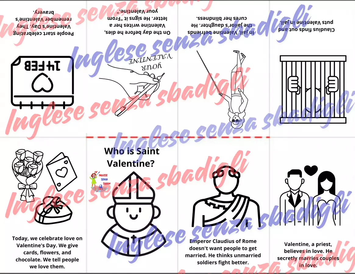 Saint Valentine's story mini book Schede informative - Saint Valentine's story mini book - Inglese-senza-sbadigli - Pagina di copertina