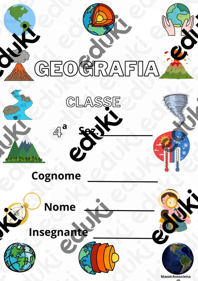 Copertine di Geografia classe 4 Altro tipo di materiale - Copertine di Geografia classe 4 - MaestrAntonietta - Pagina di copertina