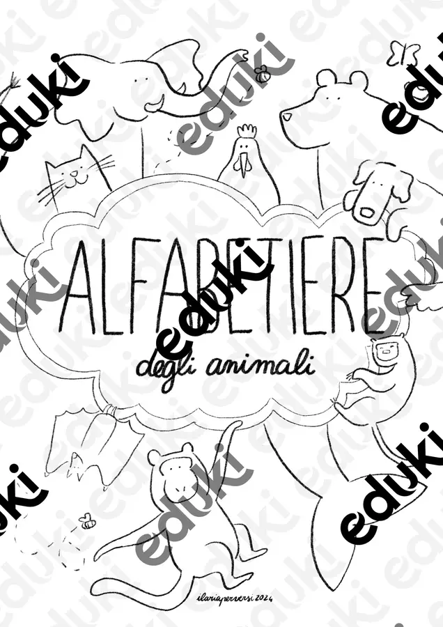 Alfabetiere o abbecedario degli animali, v. lettere singole Esercizi - Alfabetiere o abbecedario degli animali, v. lettere singole - Ilaria Perversi - Pagina di copertina