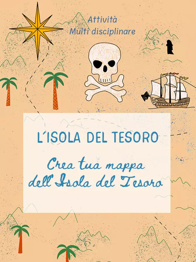 L'Isola del tesoro, crea la tua mappa! Materiale per pittura e bricolage - L'Isola del tesoro, crea la tua mappa! - Lalao.it - Pagina di copertina