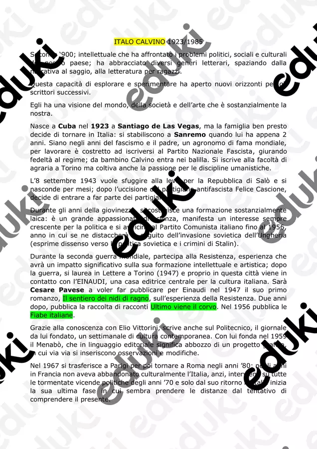 ITALO CALVINO Testo - ITALO CALVINO - Prof. in cattedra - Pagina di copertina
