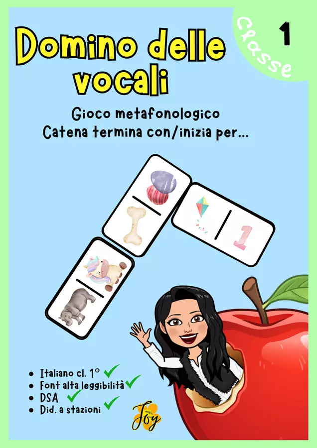 Domino delle vocali - catena "termina con/inizia con" Giochi - Domino delle vocali - catena "termina con/inizia con" - MaestraJoy - Pagina di copertina