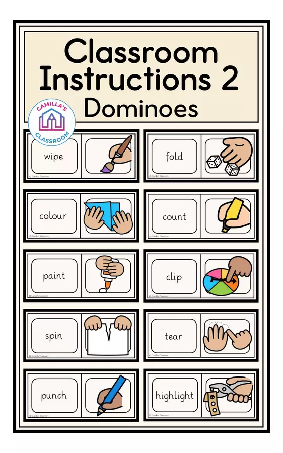 Classroom Instructions 2 - Dominoes Giochi - Classroom Instructions 2 - Dominoes - Camilla's Classroom - Pagina di copertina