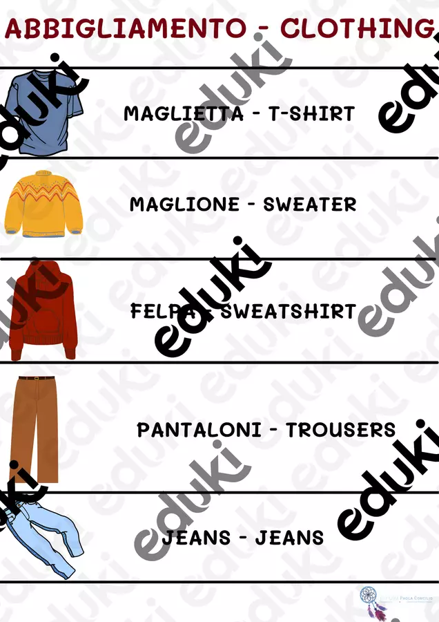 ABBIGLIAMENTO - CLOTHING Esercizi - ABBIGLIAMENTO - CLOTHING - paolaconcilio_pedagogista - Pagina di copertina