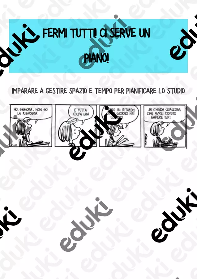 PIANIFICAZIONE STUDIO Materiale di supporto/inclusione - PIANIFICAZIONE STUDIO - Pedagogista Ludica - Pagina di copertina
