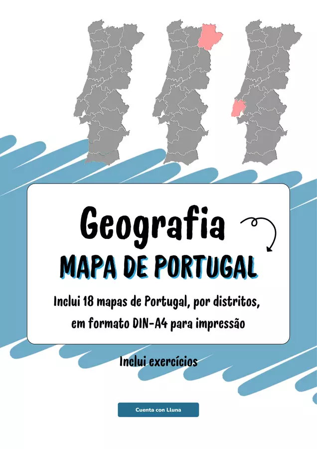 Distretti del Portogallo DIN-A4 (+ esercizi) Esercizi - Distretti del Portogallo DIN-A4 (+ esercizi) - Cuenta con Lluna - Pagina di copertina