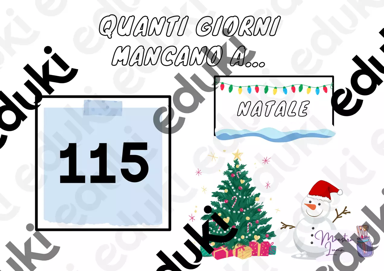 Calendario festività Altro tipo di materiale - Calendario festività - Maestra Luna - Pagina di copertina