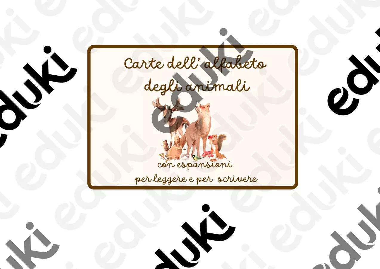 carte dell'alfabeto degli animali Flashcard - carte dell'alfabeto degli animali - montessorianamentelucca - Pagina di copertina