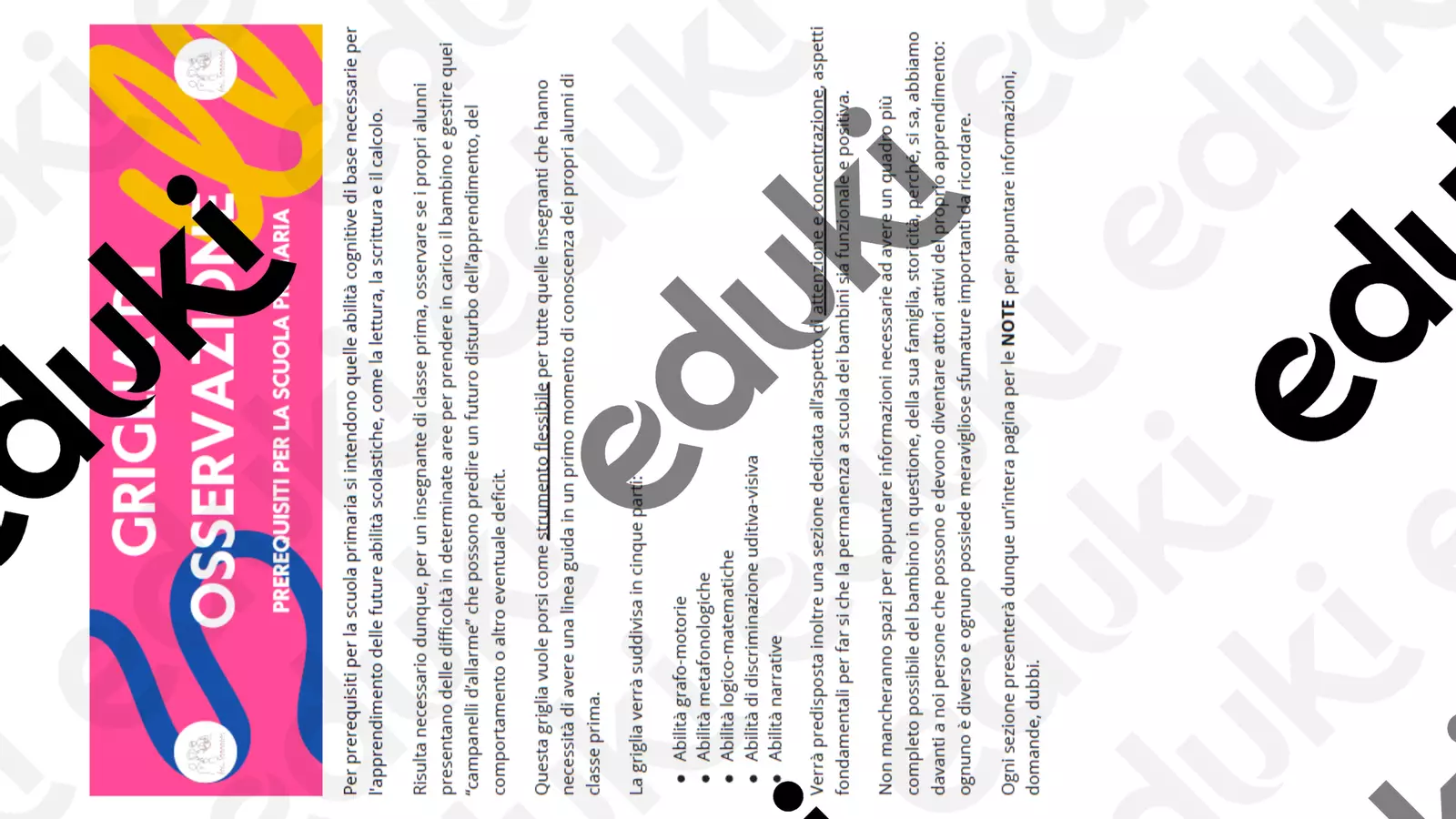 GRIGLIA OSSERVAZIONE SCUOLA PRIMARIA Materiale di supporto/inclusione - GRIGLIA OSSERVAZIONE SCUOLA PRIMARIA - la_treccia_di_noemi - Pagina di copertina