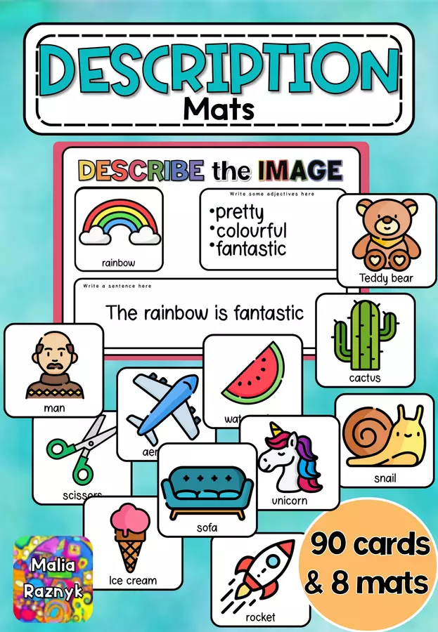 Schede per la descrizione delle immagini - Description mats Materiale interattivo - Schede per la descrizione delle immagini - Description mats - Malia Raznyk - Pagina di copertina