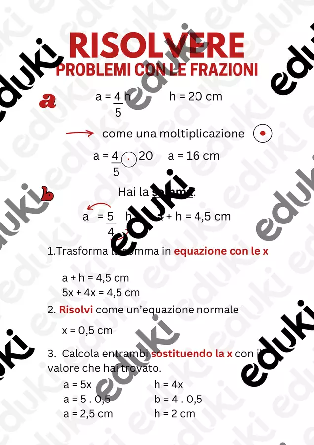 Risolvere problemi con le frazioni Materiale di supporto/inclusione - Risolvere problemi con le frazioni - Veronica_mzc - Pagina di copertina