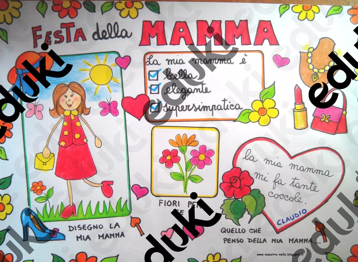 festa della mamma - tovaglietta plastificata Materiale per pittura e bricolage - festa della mamma - tovaglietta plastificata - maestra Nella - Pagina di copertina