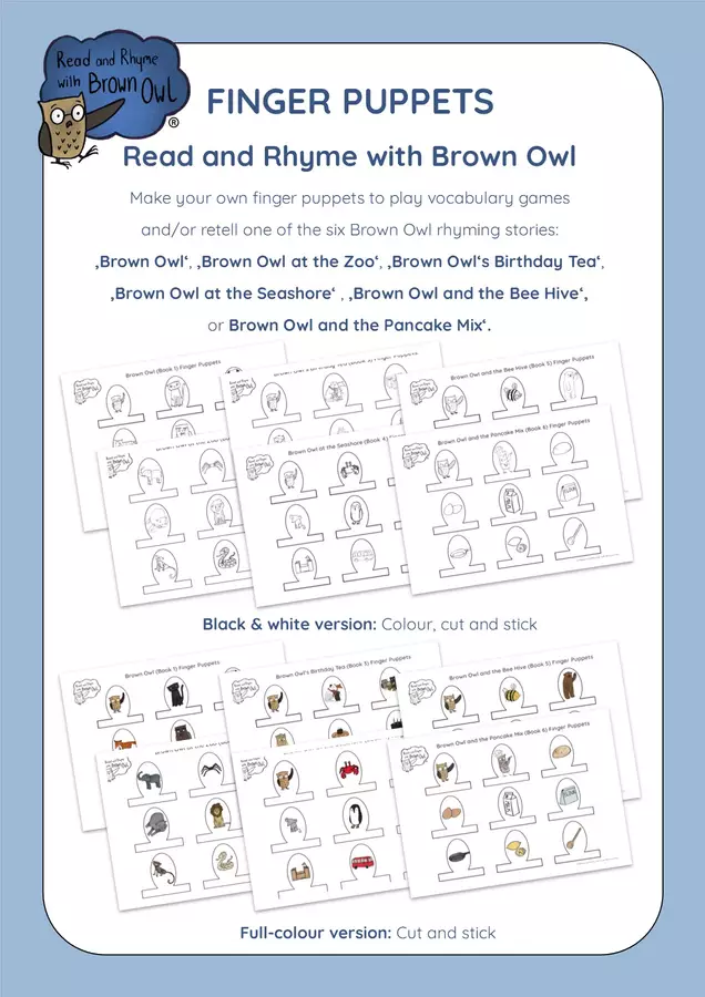 Read and Rhyme with Brown Owl - Finger Puppets Materiale interattivo - Read and Rhyme with Brown Owl - Finger Puppets - Read and Rhyme with Brown Owl - Pagina di copertina