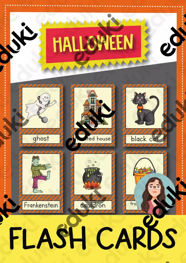 Halloween Flash Cards / Carte illustrate (Inglese) Flashcard - Halloween Flash Cards / Carte illustrate (Inglese) - Brighter Day Classroom - Pagina di copertina