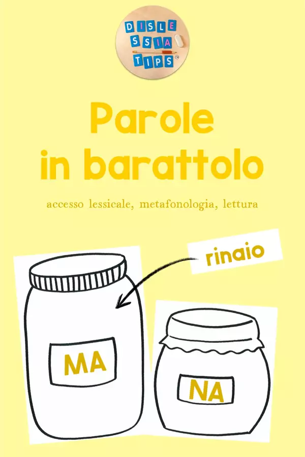 Parole in barattolo Esercizi - Parole in barattolo - dislessia.tips - Pagina di copertina