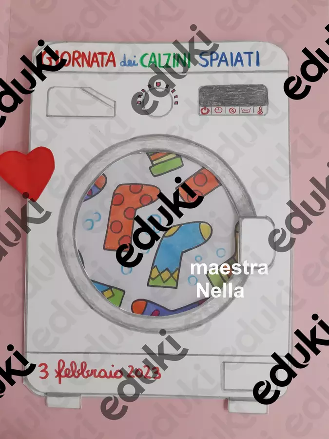 biglietto lavatrice calzini spaiati Materiale di supporto/inclusione - biglietto lavatrice calzini spaiati - maestra Nella - Pagina di copertina