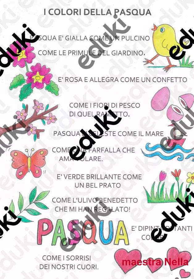 i colori della pasqua Materiale per pittura e bricolage - i colori della pasqua - maestra Nella - Pagina di copertina