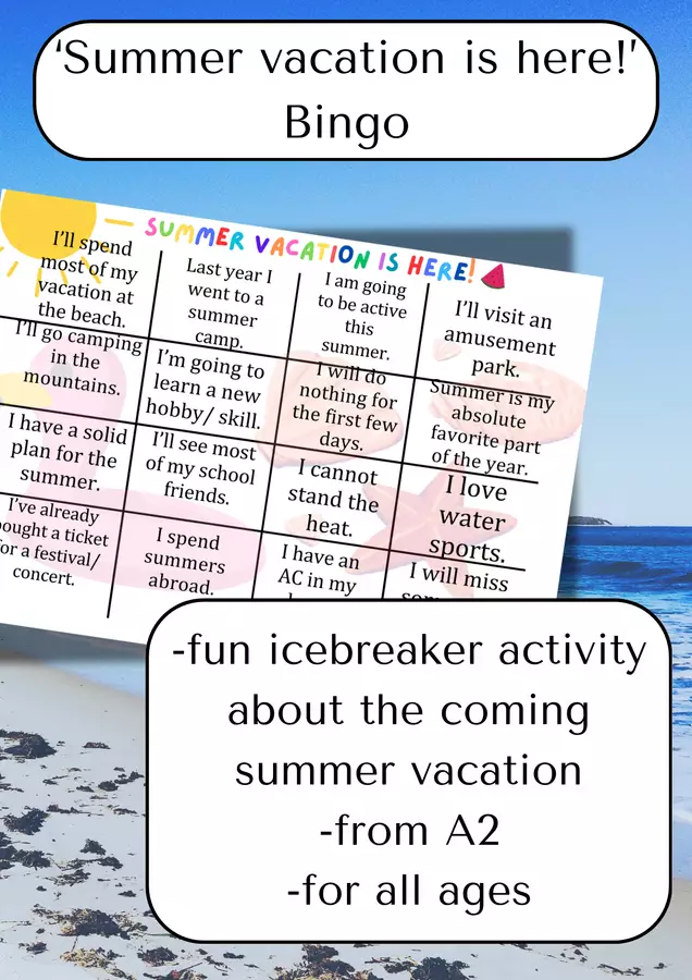 Summer vacation is here! Bingo - Divertente gioco in classe ESL Giochi - Summer vacation is here! Bingo - Divertente gioco in classe ESL - Poppy Language Lab - Pagina di copertina